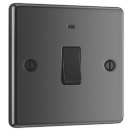 LAP  20A 1-Gang DP Control Switch Black Nickel with Neon with Black Inserts