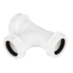 FloPlast WC22 Universal Compression Waste Equal Tee White 32mm