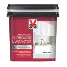 V33 Renovation Cupboard & Worktop Paint Satin White 750ml