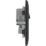 British General Nexus Metal 13A 2-Gang DP Switched Power Socket Matt Black  with Colour-Matched Inserts