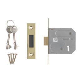 Smith & Locke Fire Rated  3 Lever Electric Brass Mortice Deadlock 76mm Case - 57mm Backset