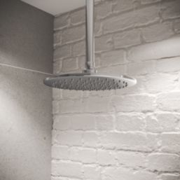 Aqualisa Smart Link Gravity-Pumped Ceiling-Fed Chrome Thermostatic Dual Outlet Exposed Smart Shower with Fixed Head