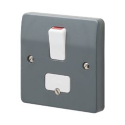 MK Logic Plus 13A Switched Fused Spur  Graphite with White Inserts