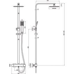 Highlife Bathrooms Orkney Rear-Fed Exposed Brushed Brass Thermostatic Shower