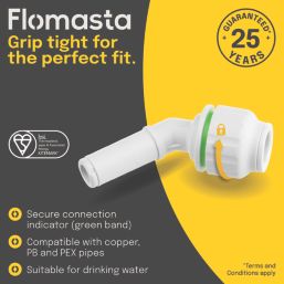 Flomasta  Plastic Push-Fit Equal 135° Spigot Elbow 15mm