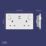 LAP  13A 2-Gang SP Switched Socket + 3.25A 65W 2-Outlet Type C USB Charger White with Colour-Matched Inserts