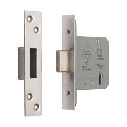 Smith & Locke Fire Rated  5 Lever Chrome Deadlock 76mm Case - 57mm Backset