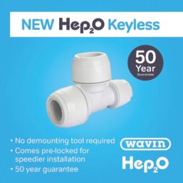 Hep2O  Plastic Push-Fit Reducing Keyless Tee 22mm x 15mm x 22mm