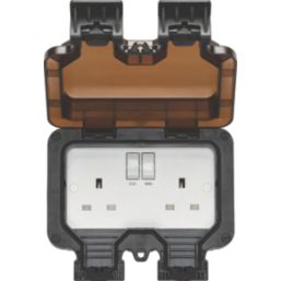 Knightsbridge OP9R IP66 13A 2-Gang SP Weatherproof Outdoor Switched Remote-Controlled Socket