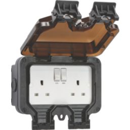 Knightsbridge OP9R IP66 13A 2-Gang SP Weatherproof Outdoor Switched Remote-Controlled Socket