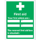 "First Aider" Notice Sign 200mm x 150mm