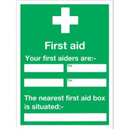 "First Aider" Notice Sign 200mm x 150mm