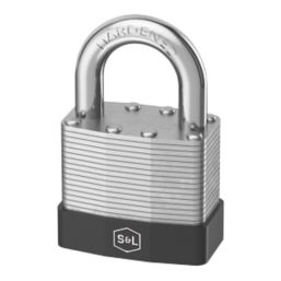 Smith & Locke   Closed Shackle Combination  Padlock Silver 50mm