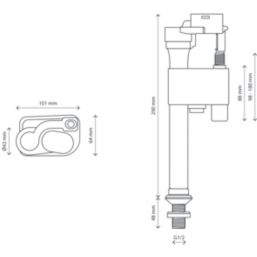 Flomasta Air Gap Bottom-Entry Fill Valve 1/2"