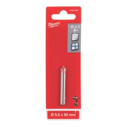 Milwaukee  Anti-Slip Shank Carbide Tile & Glass Bit 5.5mm x 50mm