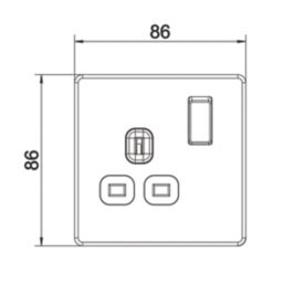 LAP  13A 1-Gang DP Switched Socket Antique Brass  with Black Inserts