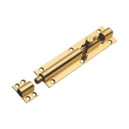 Straight Barrel Door Bolt Polished Brass 152mm