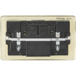 Knightsbridge  13A 2-Gang SP Switched Socket + 4.0A 20W 2-Outlet Type A & C USB Charger Brushed Brass with Black Inserts