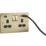 Knightsbridge  13A 2-Gang SP Switched Socket + 4.0A 20W 2-Outlet Type A & C USB Charger Brushed Brass with Black Inserts