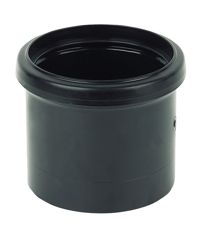 FloPlast PushFit/Solvent Weld Single Socket Pipe Coupler Black 110mm