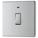 LAP  20A 1-Gang DP Boiler Switch Polished Chrome with LED