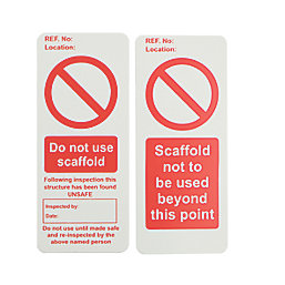 Scaffold Prohibition Tag Inserts 10 Pack