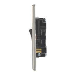 Contactum iConic 10AX 6-Gang 2-Way Light Switch  Brushed Steel with Black Inserts