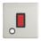 Contactum Lyric 32A 1-Gang DP Control Switch & Flex Outlet Brushed Steel  with Black Inserts