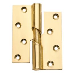 Smith & Locke Polished Brass  Rising Butt Hinges  100mm x 84mm 2 Pack