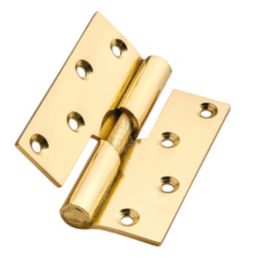 Smith & Locke Polished Brass  Rising Butt Hinges  100mm x 84mm 2 Pack