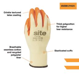 Site SWG380 Builder Gloves Yellow / Orange X Large