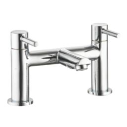 Aqualisa Uptown Chrome 145mm Deck Mounted Lever 2 Tap Holes Bath Pillar Tap
