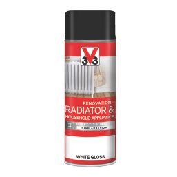 V33 400ml White Gloss Heat Resistant Radiator & Appliance Spray Paint