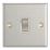 Contactum iConic 10AX 1-Gang 2-Way Light Switch  Brushed Steel with White Inserts