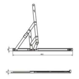 Smith & Locke  Friction Stay Window Hinges Side-Hung 400mm 2 Pack