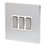 LAP  10AX 3-Gang 2-Way Light Switch  Brushed Chrome with White Inserts