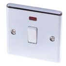 LAP  20A 1-Gang DP Control Switch Polished Chrome with Neon with White Inserts
