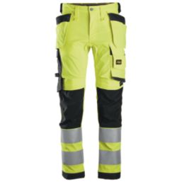 Snickers 6243 Hi-Vis Work Trousers Yellow 36" W 32" L