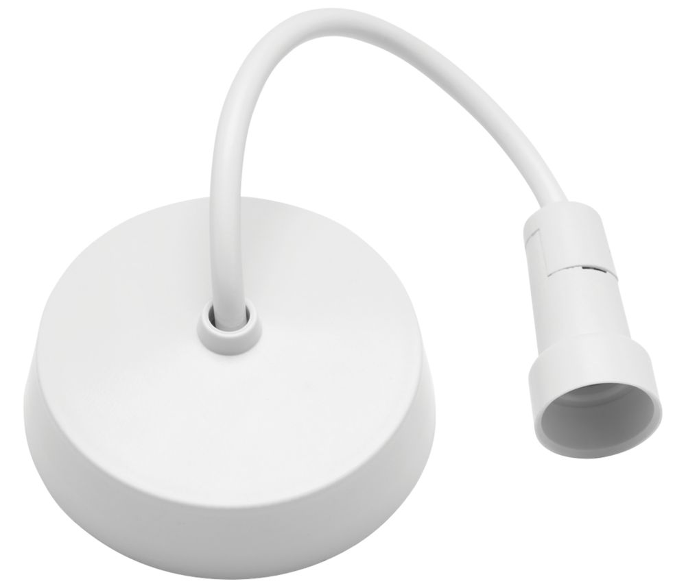 British General 6" Pendant Set Light Fitting E14 White 3" Screwfix