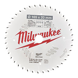 Milwaukee  Wood Circular Saw Blade 165mm x 20mm 40T