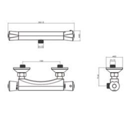 Highlife Bathrooms ASP Slim Exposed Single Outlet Thermostatic Chrome Shower Bar Valve