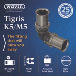 Wavin Tigris  Multi-Layer Composite Press-Fit Equal 90° Elbows 20mm 10 Pack