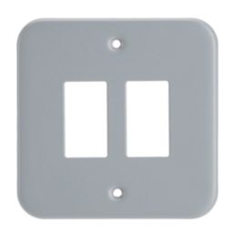 Contactum  2-Module Grid Metal Clad Faceplate