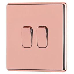 Arlec  10A 2-Gang 2-Way Light Switch  Rose Gold