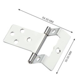 Smith & Locke Polished Chrome  Door Hinge 50mm x 64.6mm 2 Pack