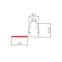 ETAL Neo Blade/Fin Shower Door Seal Clear 8mm x 2000mm