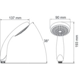 Mira Nectar Shower Handset White 90mm x 193mm