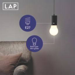LAP  E27 Mini Globe LED Light Bulb Milky 470lm 2.9W 4 Pack