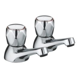 Bristan Club Chrome 70mm Deck Mounted Round Head 2 Tap Holes Bath Pillar Tap