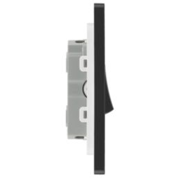 British General Evolve 20 A  16AX 3-Gang 2-Way Light Switch  Matt Black with Black Inserts
